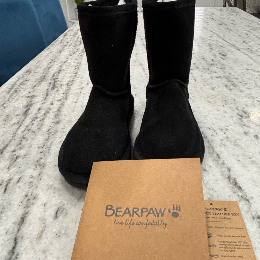 BearPaw Kids Black Suede Boots